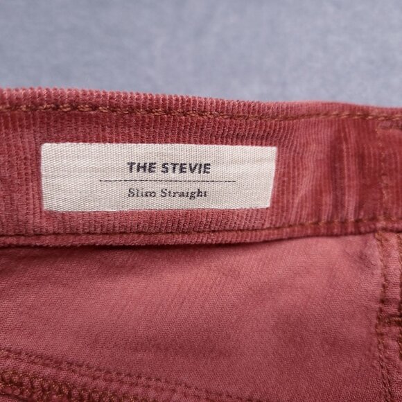 Adriano Goldschmied Womans The Stevie Slim Straight Corduroy Jeans 26 Rust Red - Picture 7 of 9